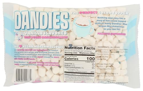 Dandies Mini vegan marshmallows on a snack plate for quick treats