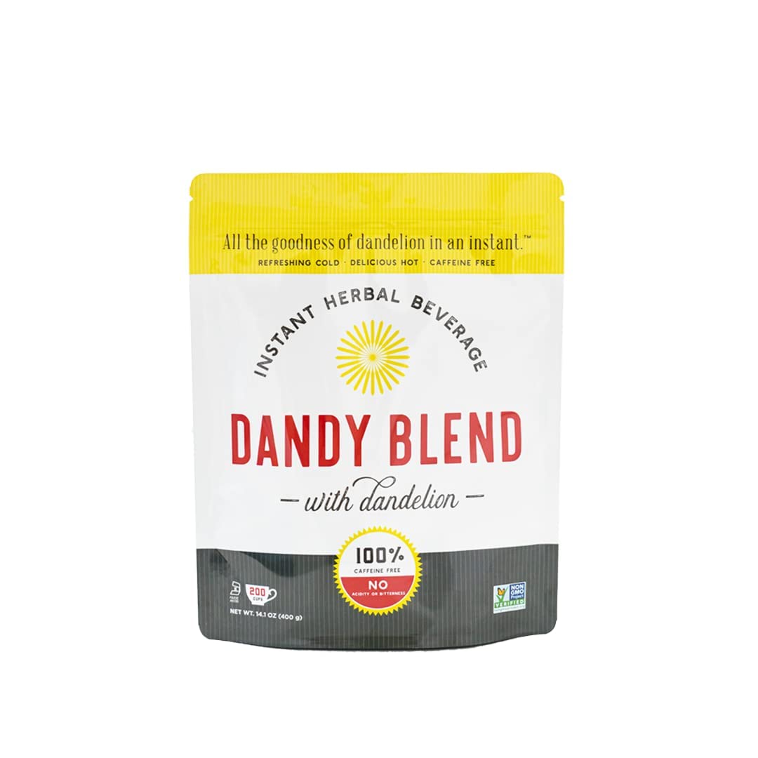 Dandy Blend instant beverage bag ready for quick, caffeine-free coffee substitute.