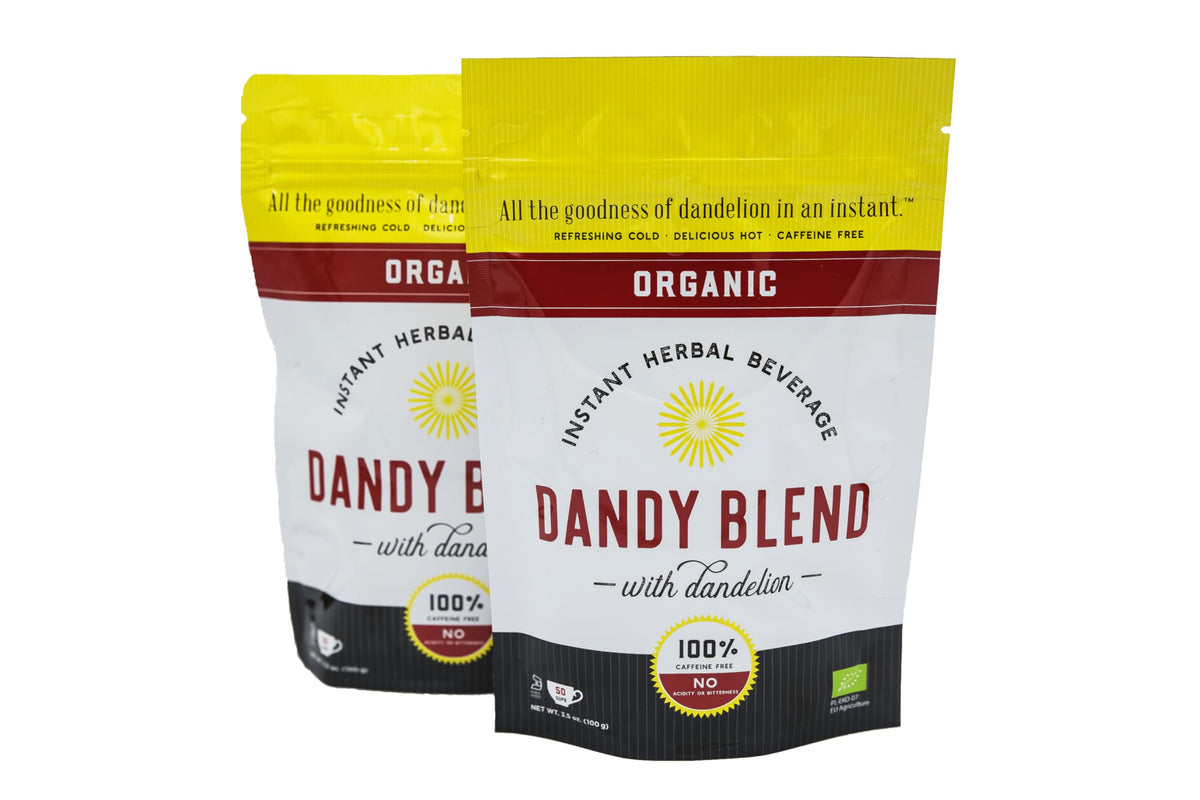 Dandy Blend two 50-cup bags front view, ready-to-make caffeine-free coffee substitute.