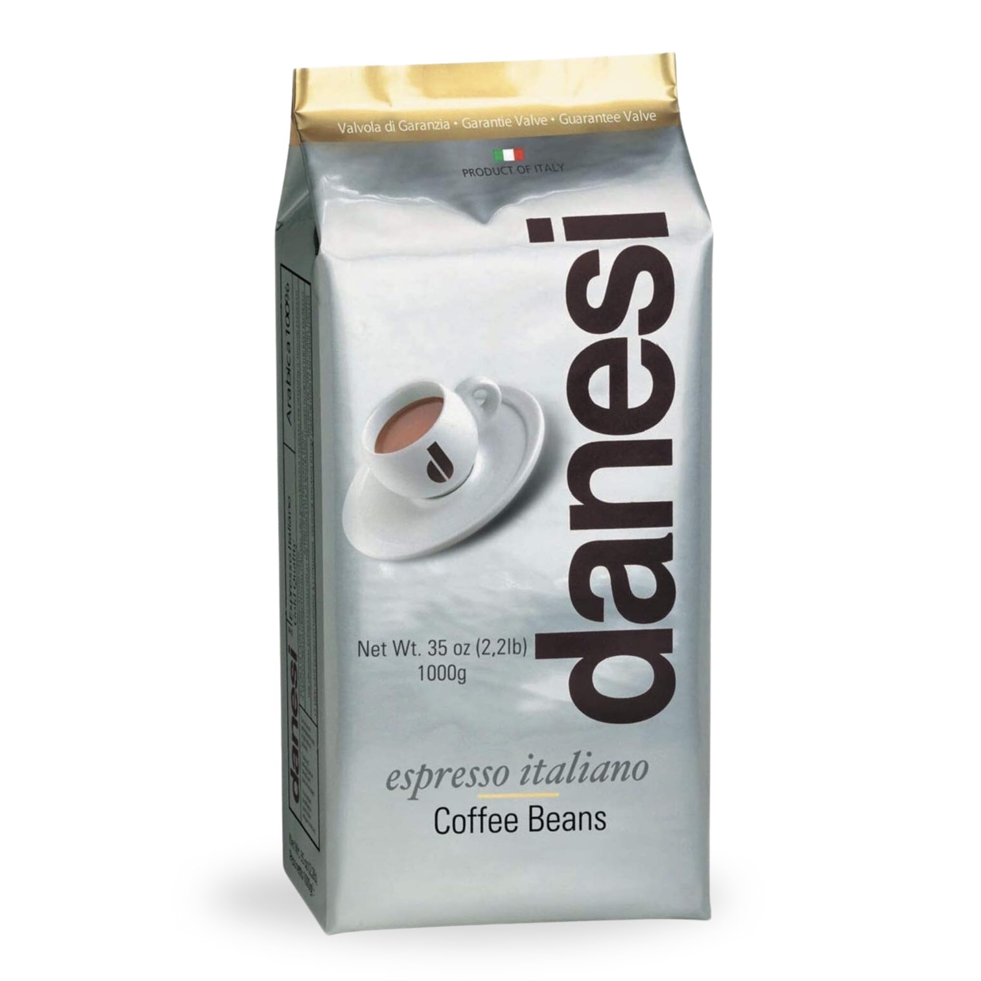 Danesi Caffè Gold beans pack, premium espresso roast for rich crema.