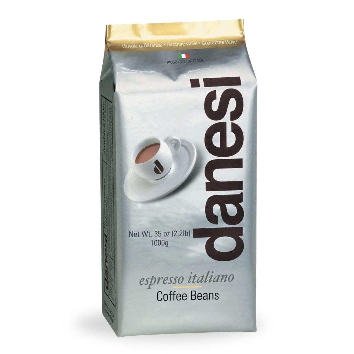 Danesi Caffè Gold beans pack, premium espresso roast for rich crema.