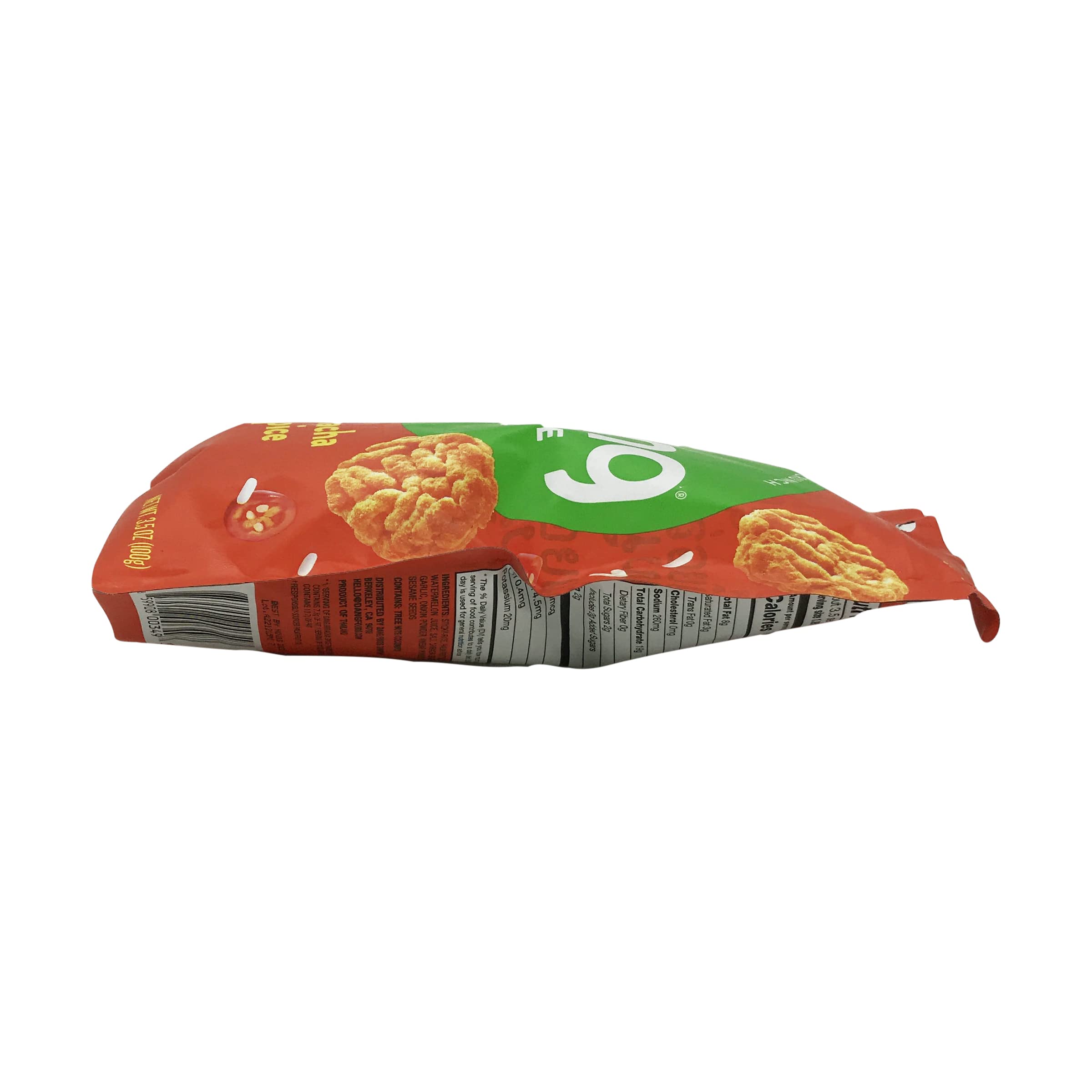 DANG Sriracha rice cakes ingredients label visible and gluten-free