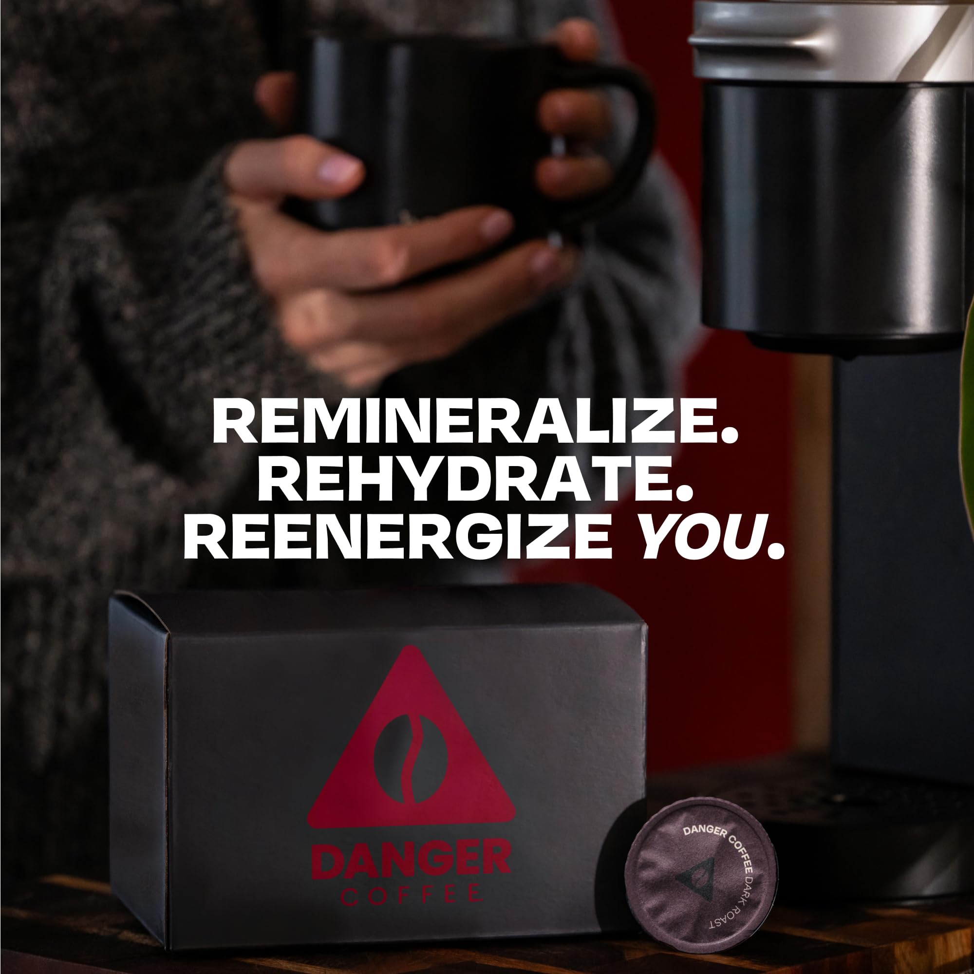 Danger Coffee Dave Asprey label spotlights brand innovation and expertise.