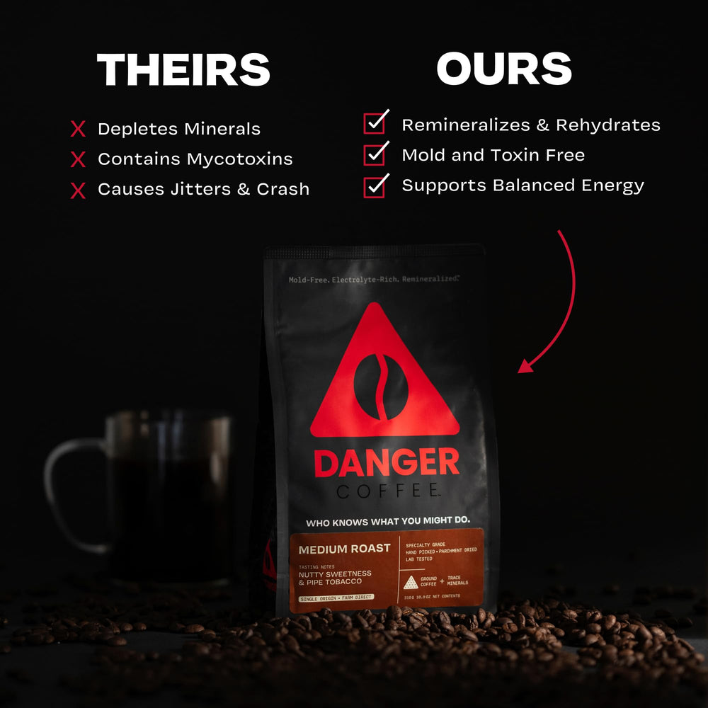Danger Coffee pour-over cup highlights a smooth, balanced finish for everyday sipping.