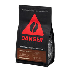 Danger Coffee remineralized beans in a bag showing mineral-rich brew potential
