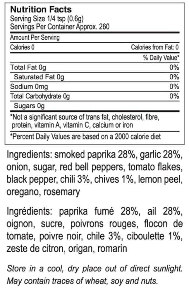 Dangold Gourmet Collection garlic chili chives spice blend jar adds aromatic heat.