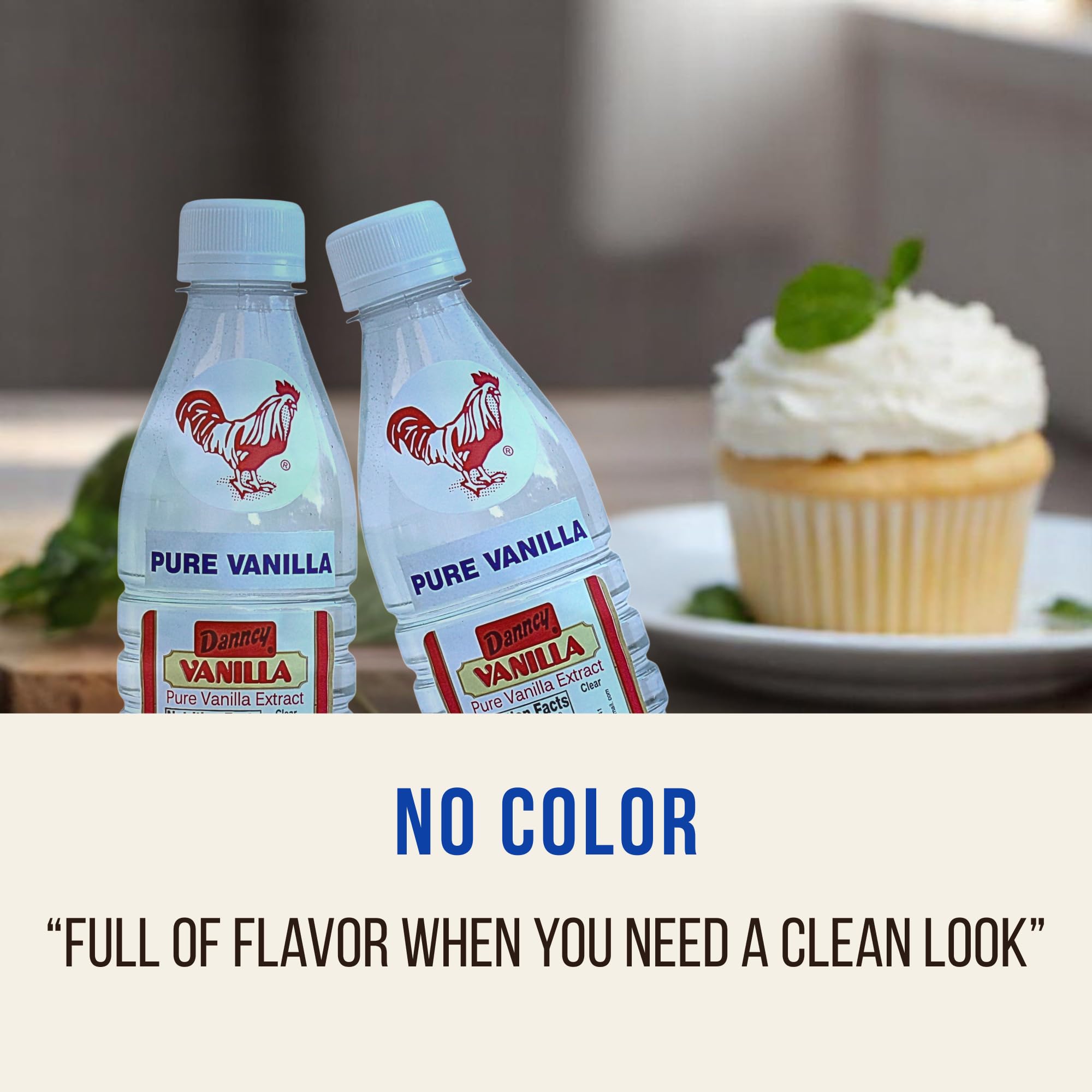 Kitchen scene with Danncy Vanilla Clear ideal for coffee and smoothies.