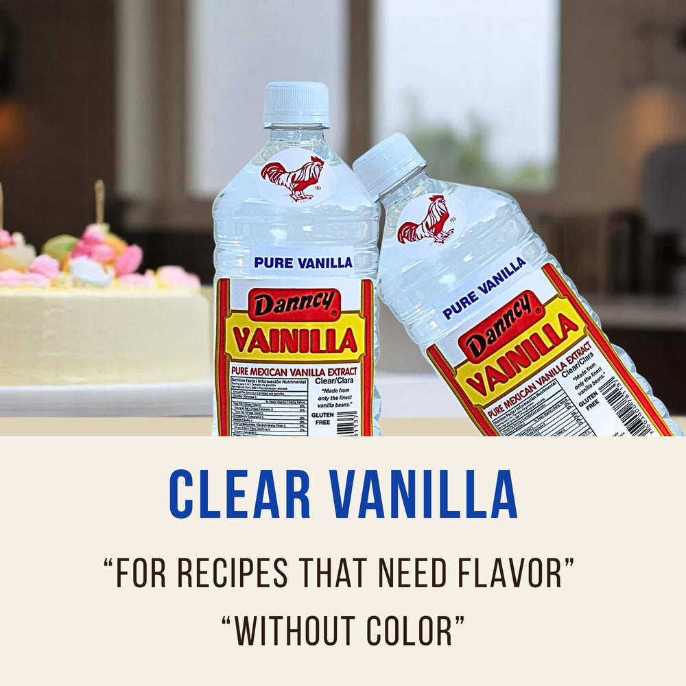Danncy Vanilla Clear label closeup highlights premium quality and consistent flavor for everyday cooking.