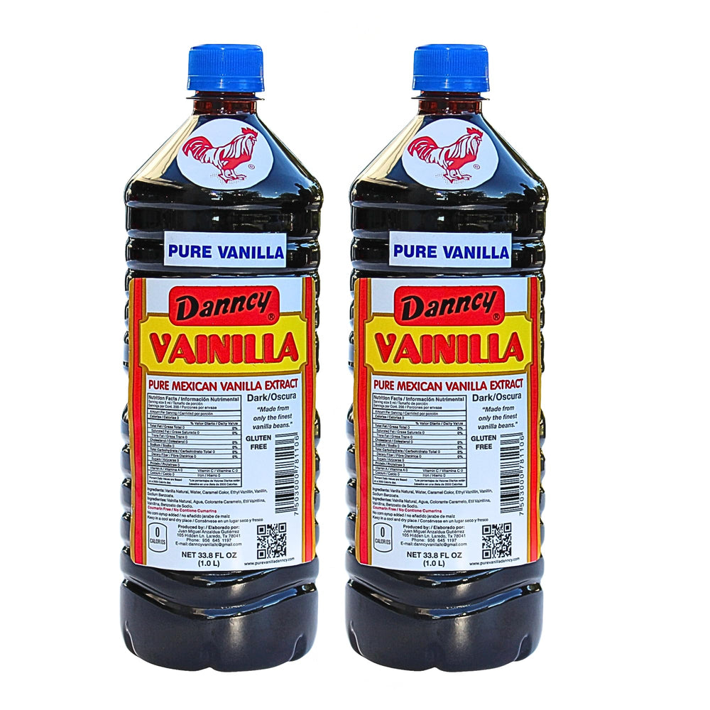 Danncy Vanilla Dark bottle front shows authentic Mexican vanilla for desserts and pastries.