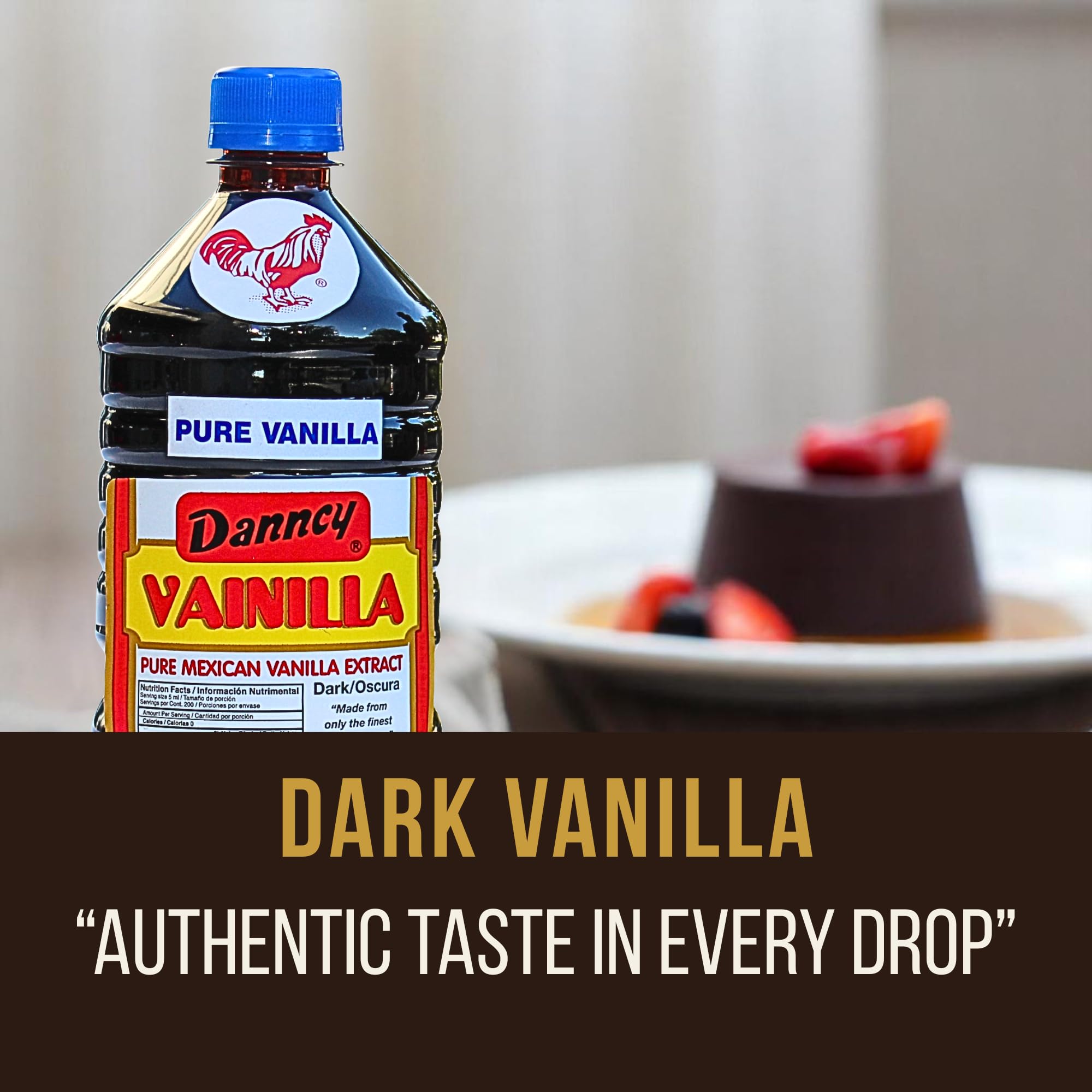 Dessert plate featuring vanilla-infused treat made with Danncy Vanilla Dark
