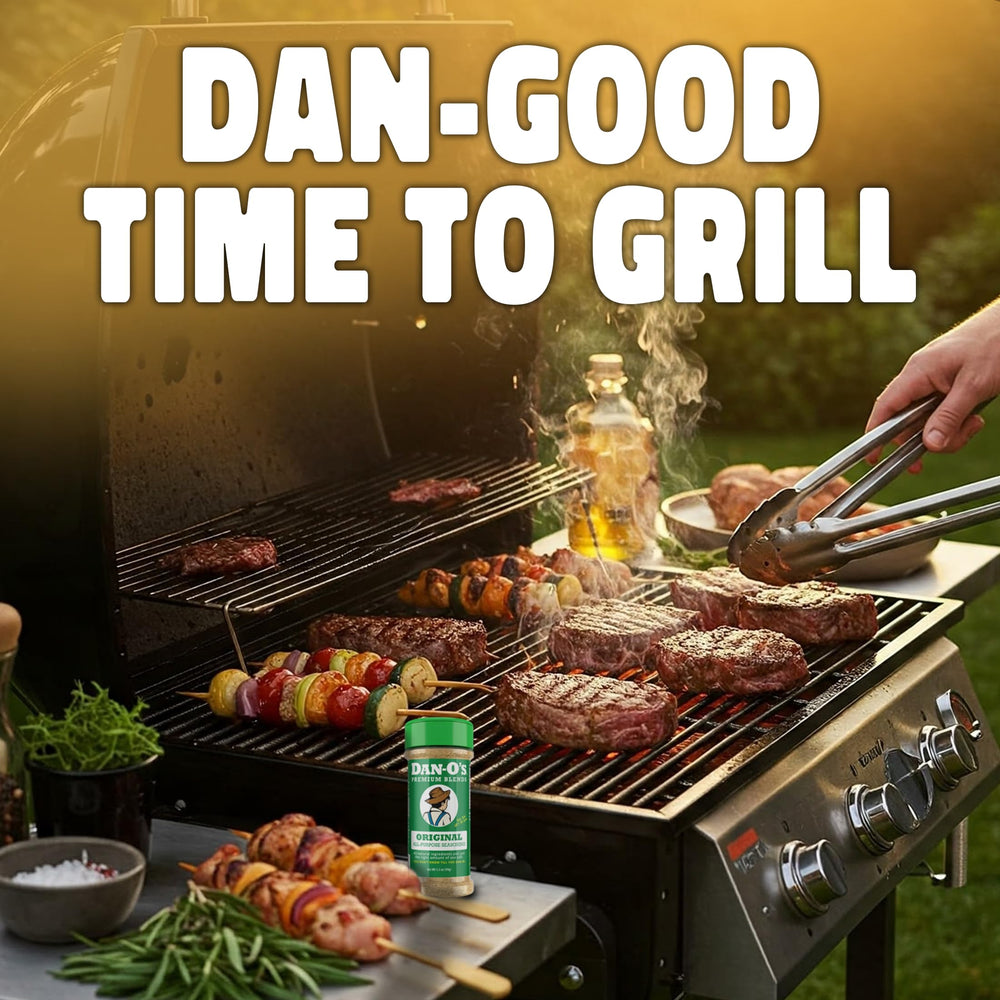 Dan-O's Butter Steak Seasoning bottle elevates steaks with butter-rich flavor.