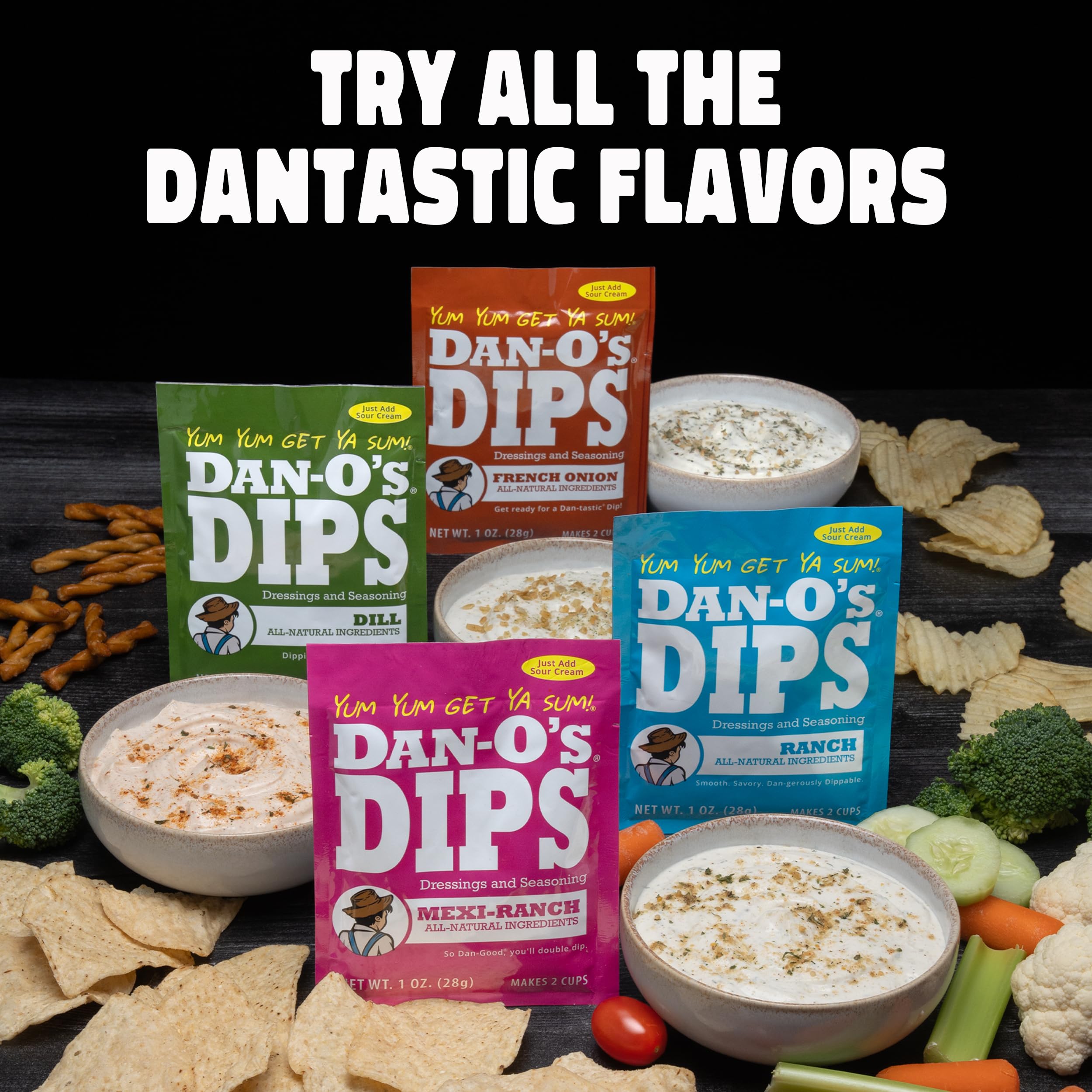 Dan-O’s Ranch packet ready for creamy dip with sour cream or yogurt