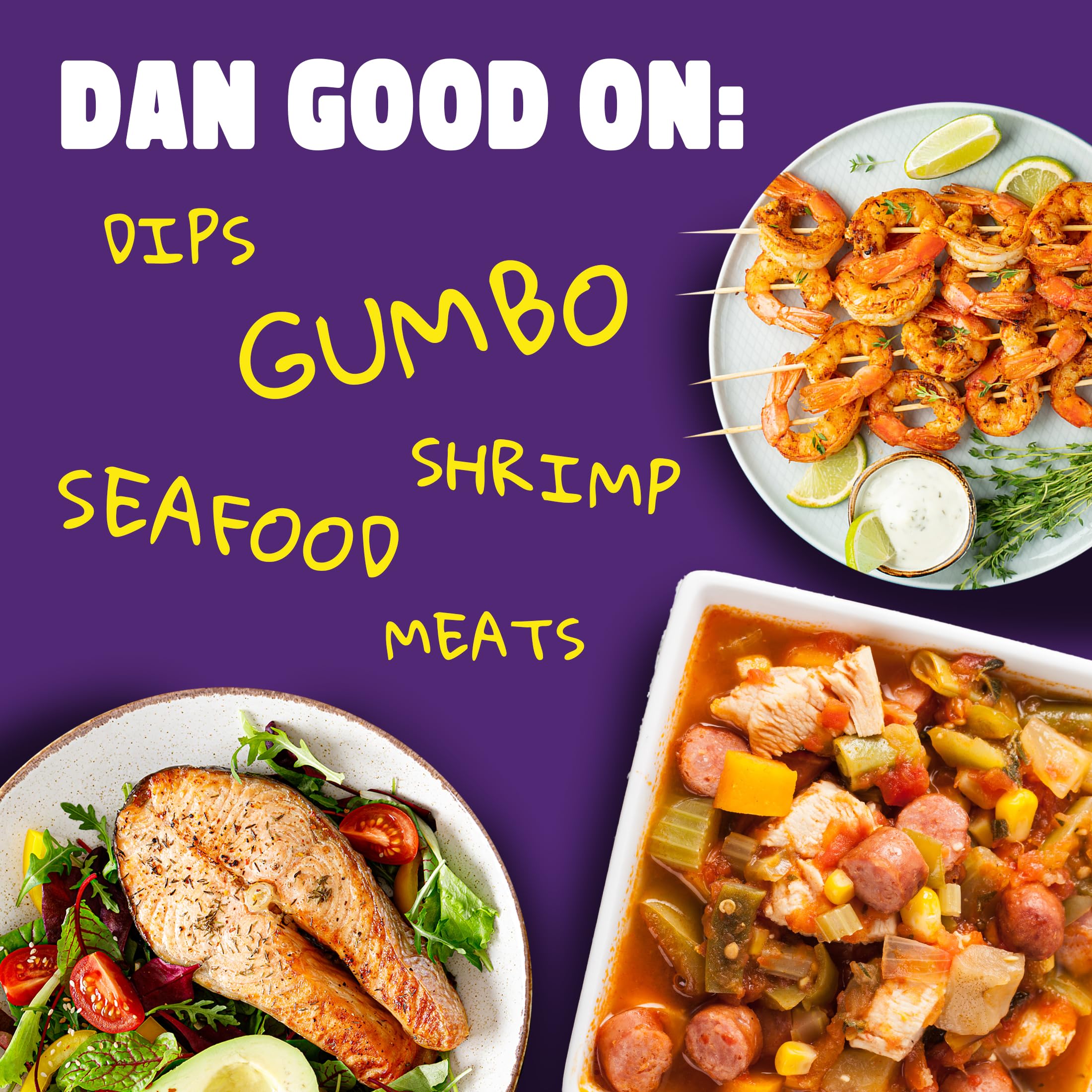 Dan-O's Cajun Seasoning rub creates a savory crust on seafood and chicken