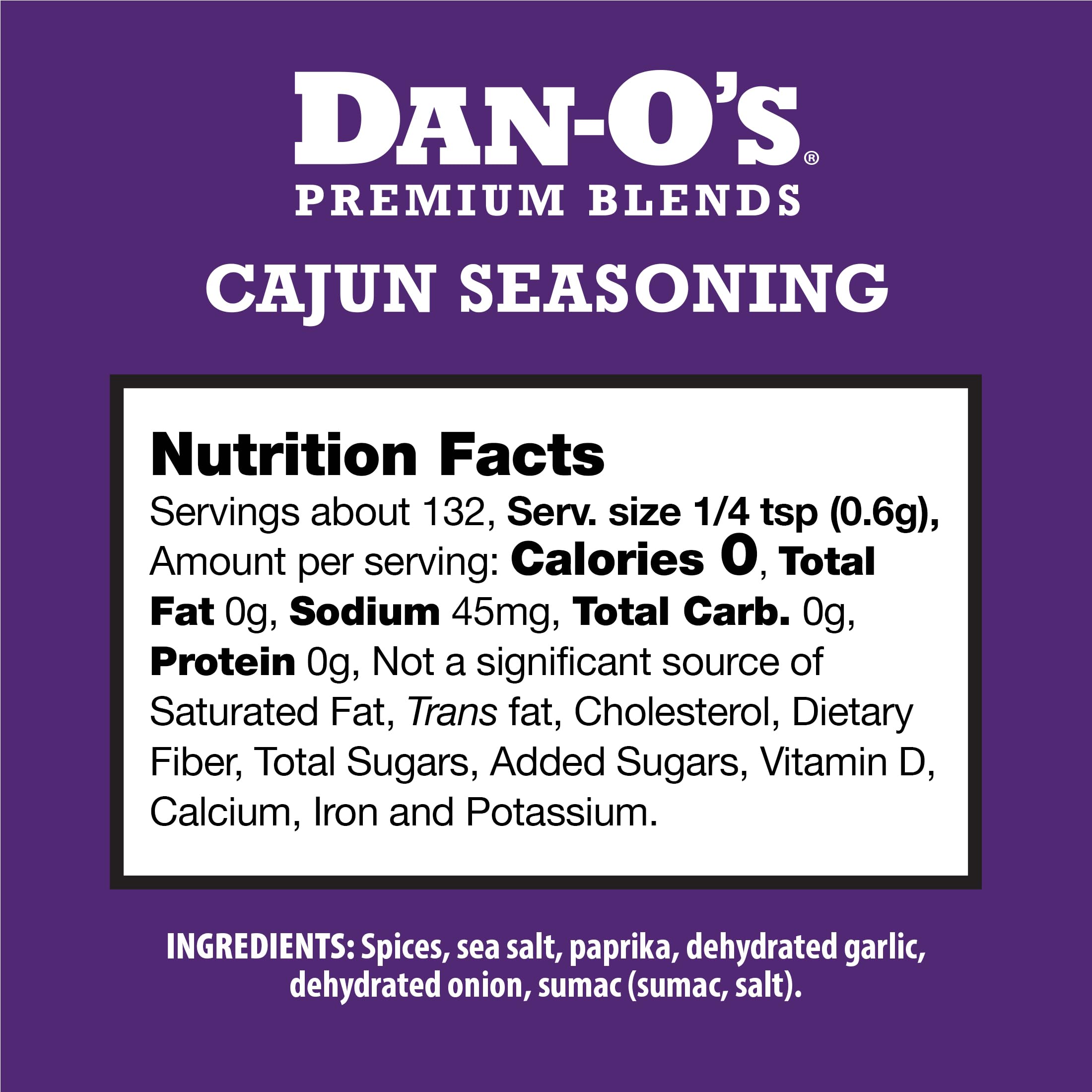 Dan-O's Cajun Seasoning spice blend provides vibrant flavors for authentic meals