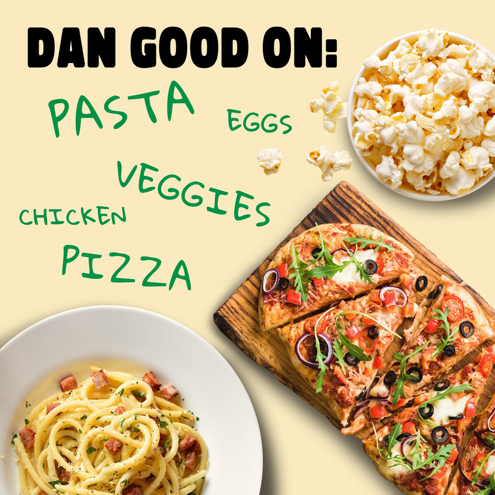 Dan-O's Cheesoning Seasoning on garlic bread promises cheesy crunch.