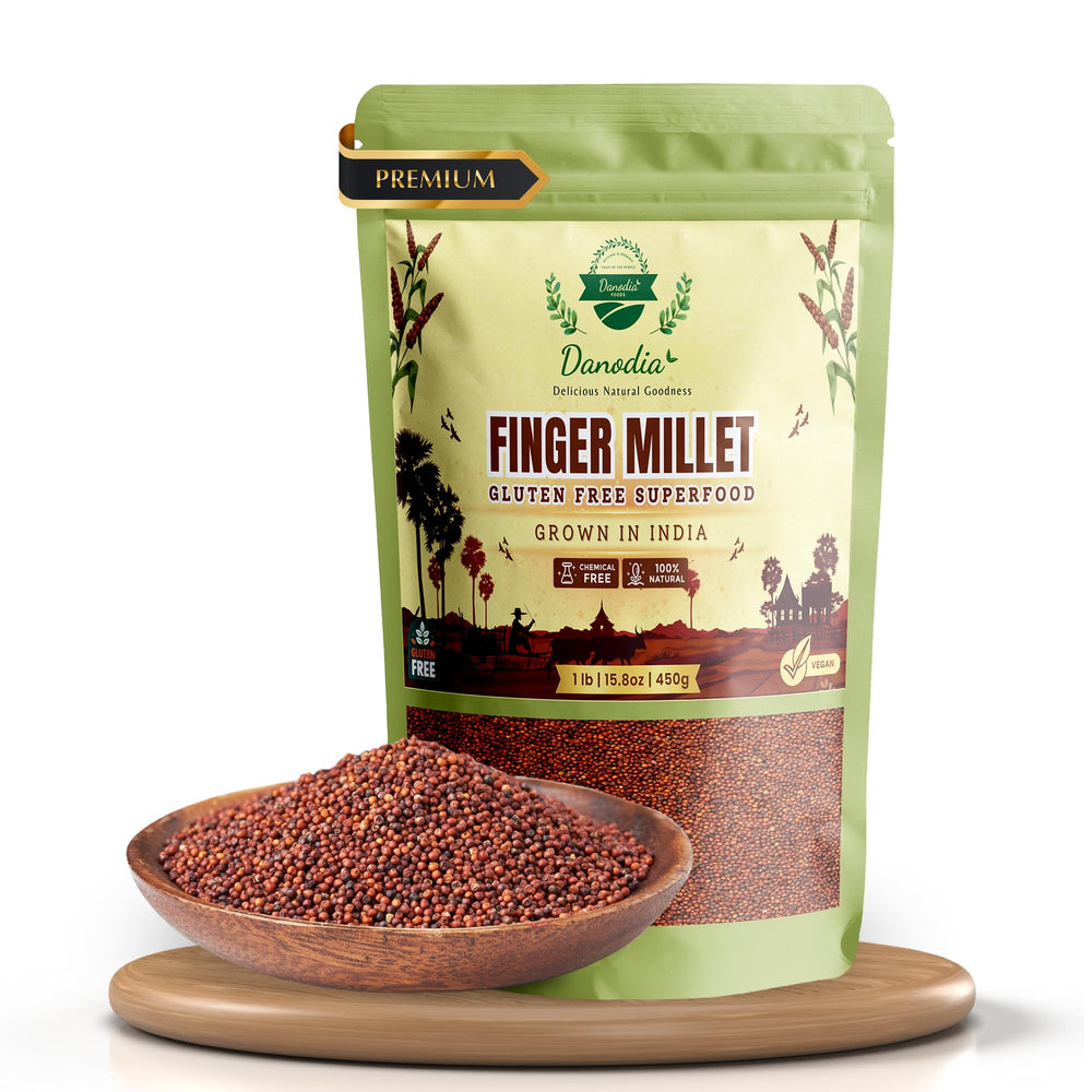Danodia Foods finger millet ragi close-up shows wholesome gluten-free grain for cooking.