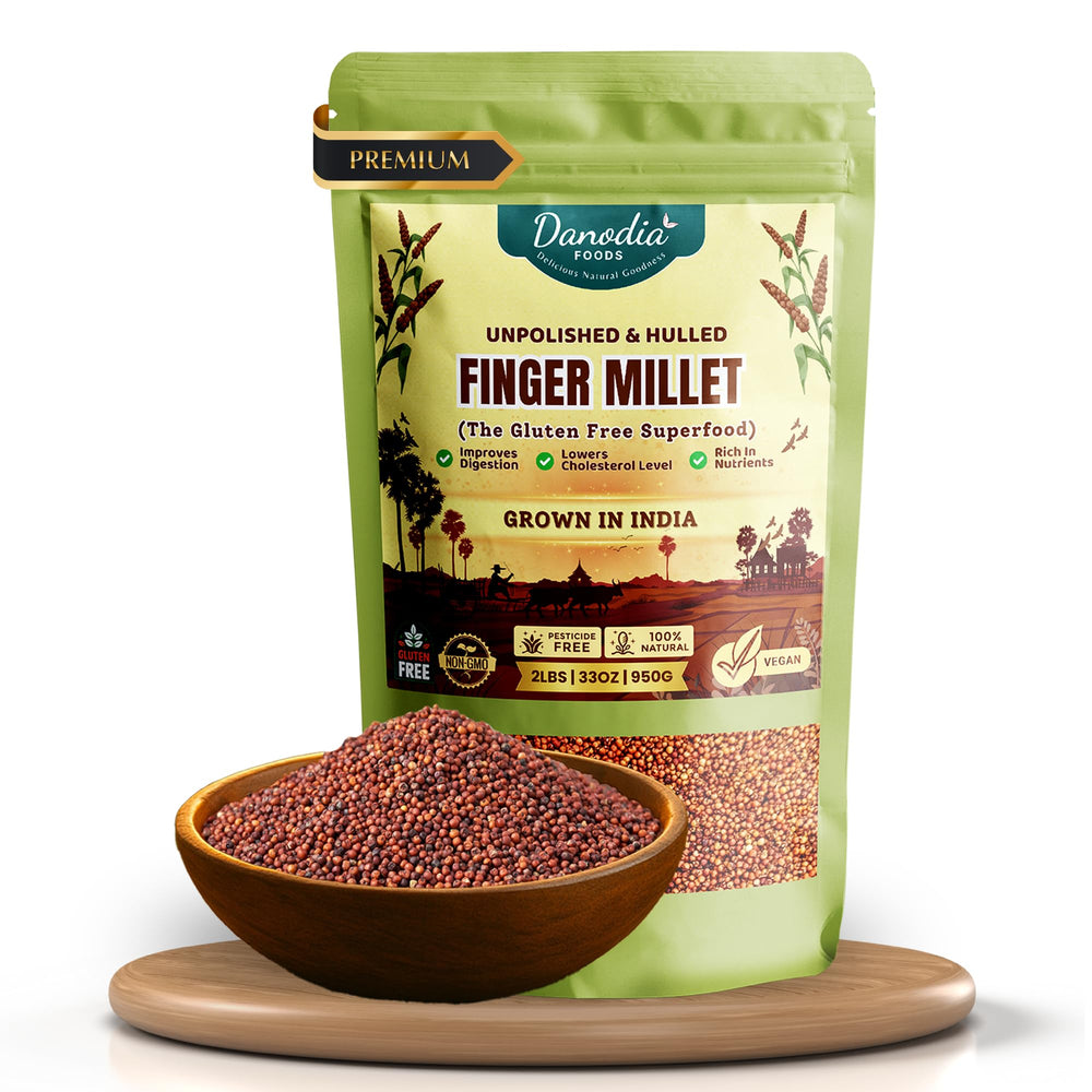 Danodia Foods Ragi whole grain pouch front view highlighting freshness.