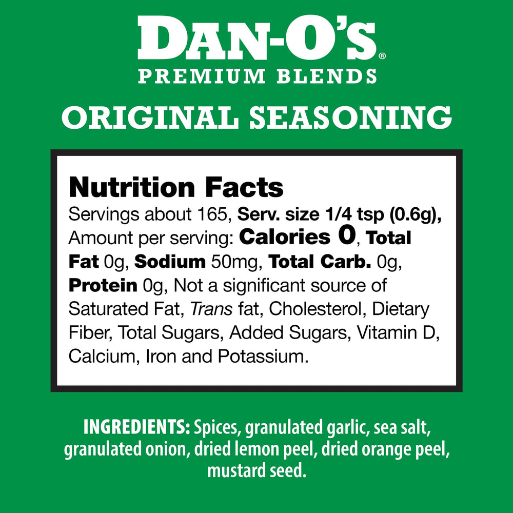 Dan-O's Cheesoning seasoning bottle adds savory cheese notes to dishes.