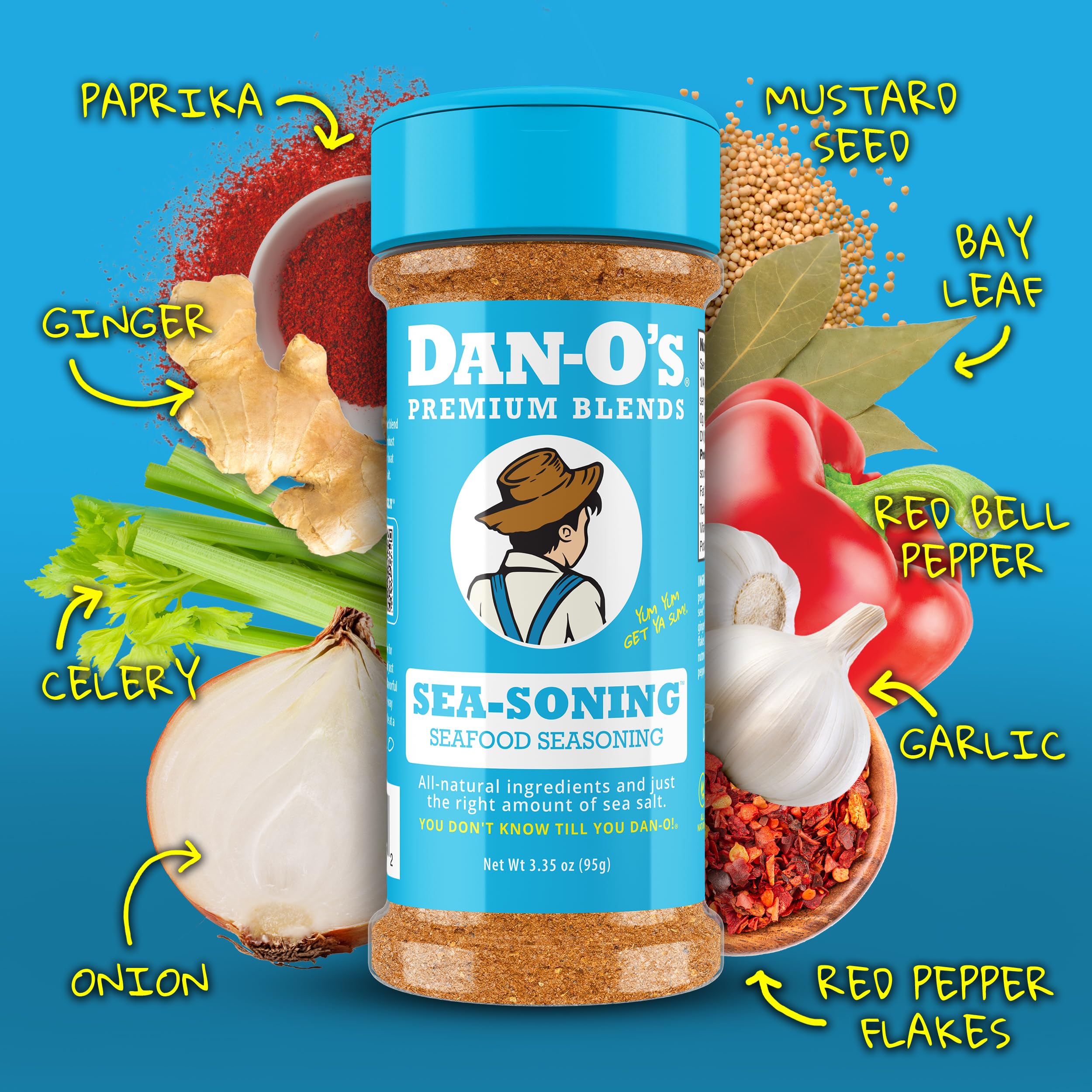 Four-pack front view highlights Dan-O's flavor variety