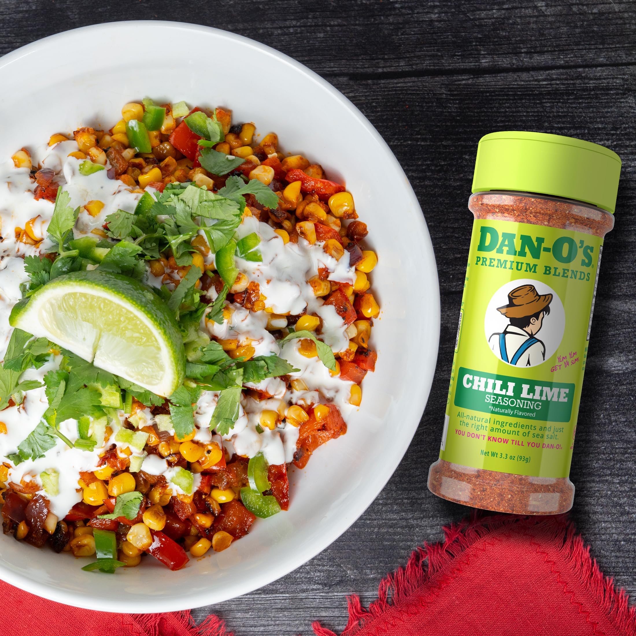 Tacos topped with Dan-O's Chili Lime for a zesty finish.
