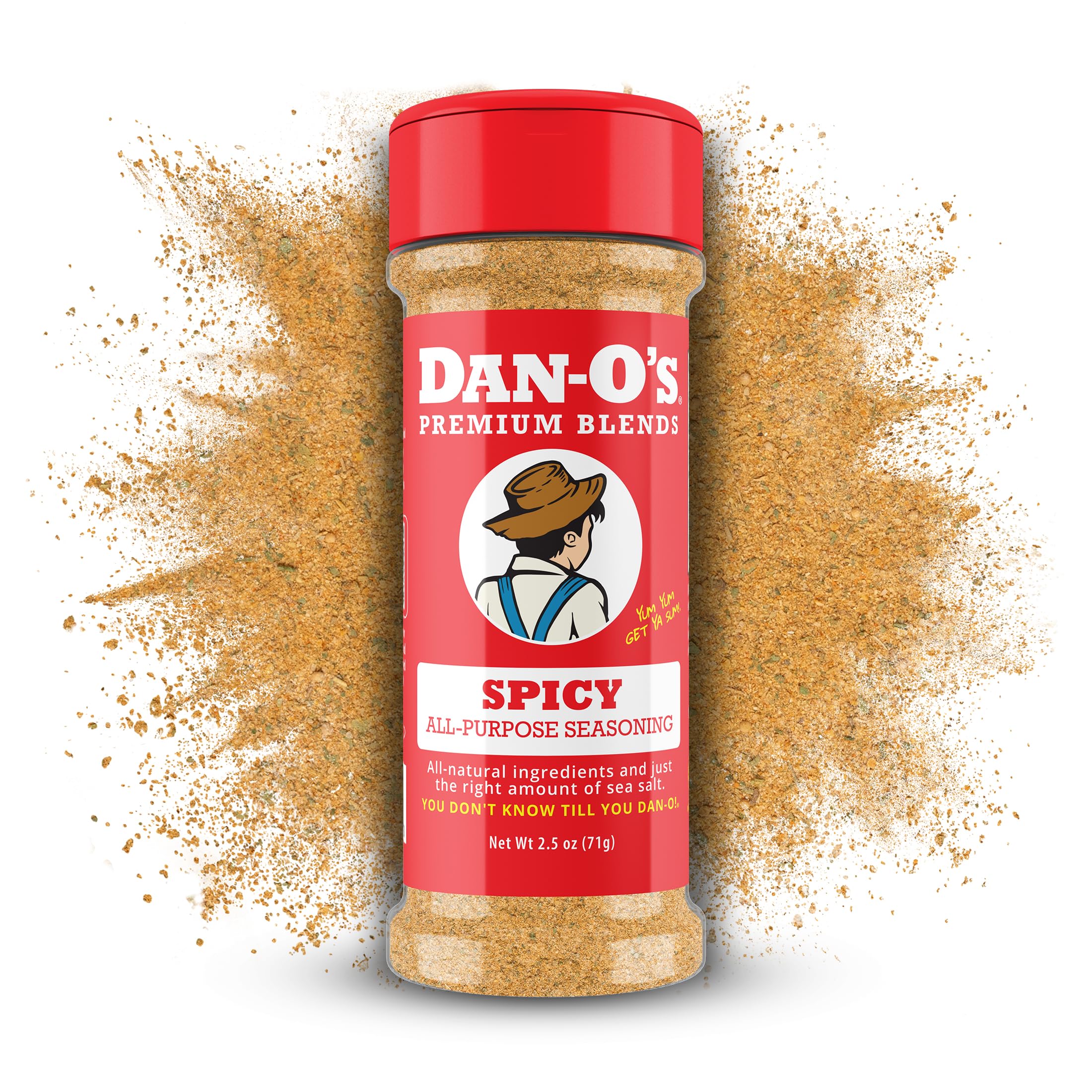 Dan-O's Spicy Seasoning bottle cap close-up highlighting bold flavor potential