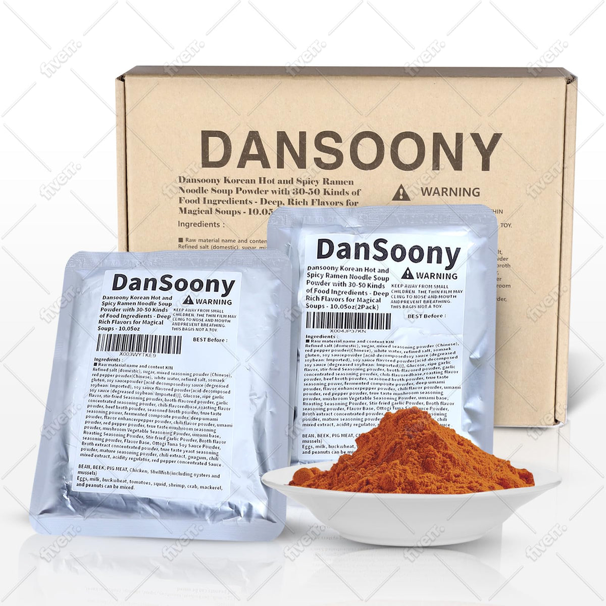 DanSoony ramen powder bottle pour boosts bold spice and deep umami flavor