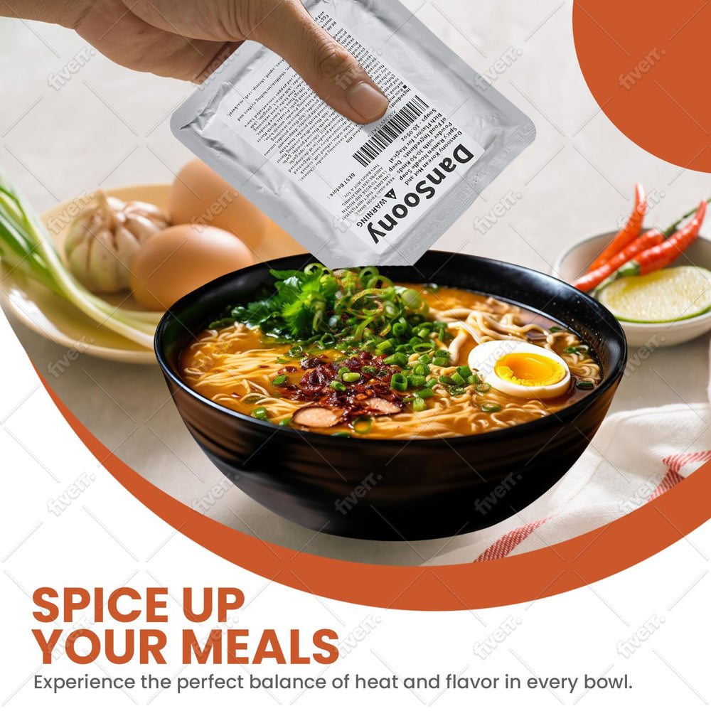 DanSoony ramen noodle bowl with powder for a hearty, flavorful meal