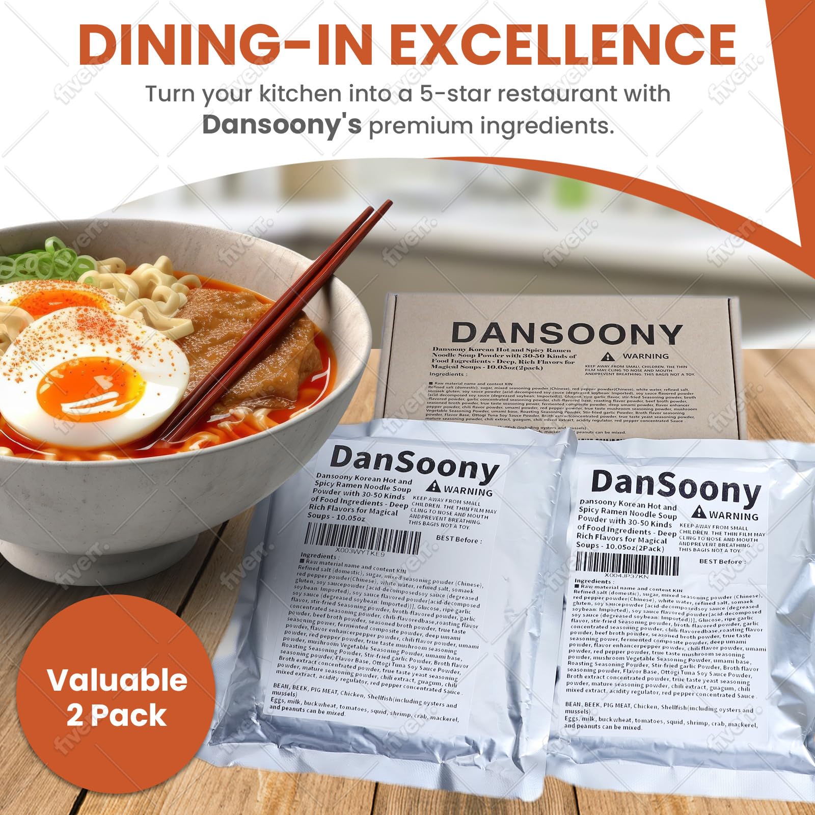 DanSoony ramen powder doubles as glaze or topping for meats