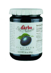 D'Arbo plum spread in a 16 oz jar, ideal for breakfast and snacks.