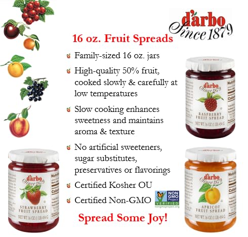 Darbo sour cherry spread label close-up signals all-natural ingredients.