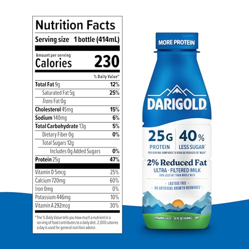 Darigold FIT bottle side nutrition panel shows 14g protein per serving.