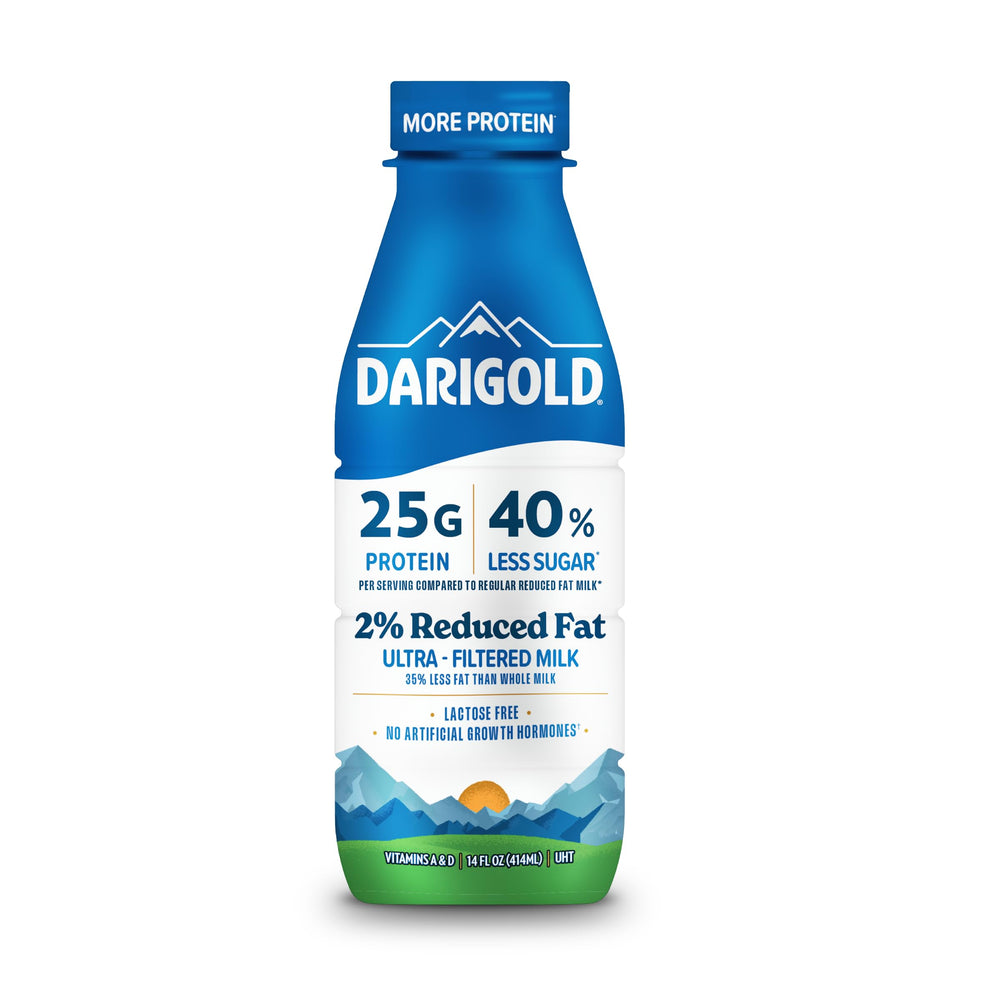 Darigold FIT ultra-filtered claim on packaging suggests creamy sip.