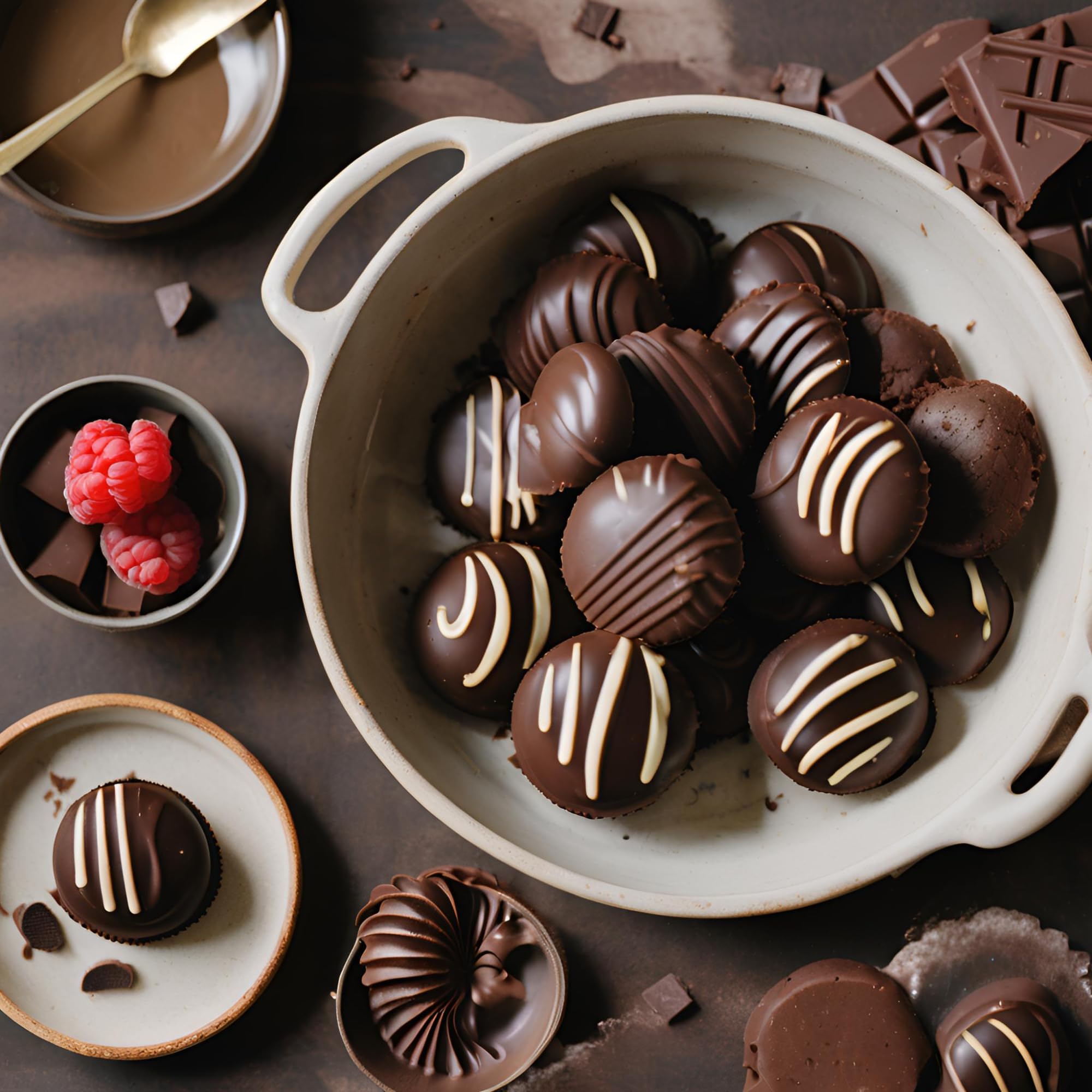 Dark Chocolate Melting Wafers create smooth texture for dessert toppings