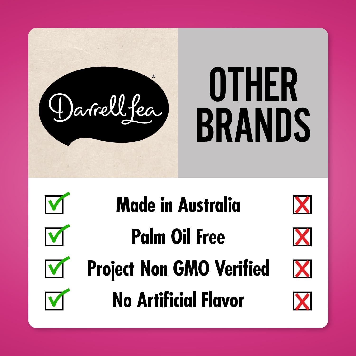 Label highlight: palm-oil-free Darrell Lea licorice option