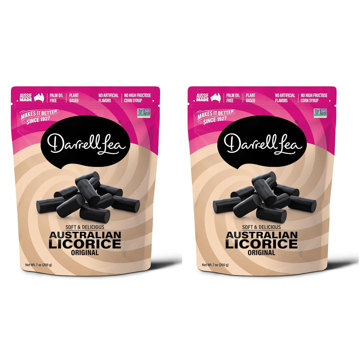 Darrell Lea Soft Australian Licorice close-up highlighting chewy texture for snacking