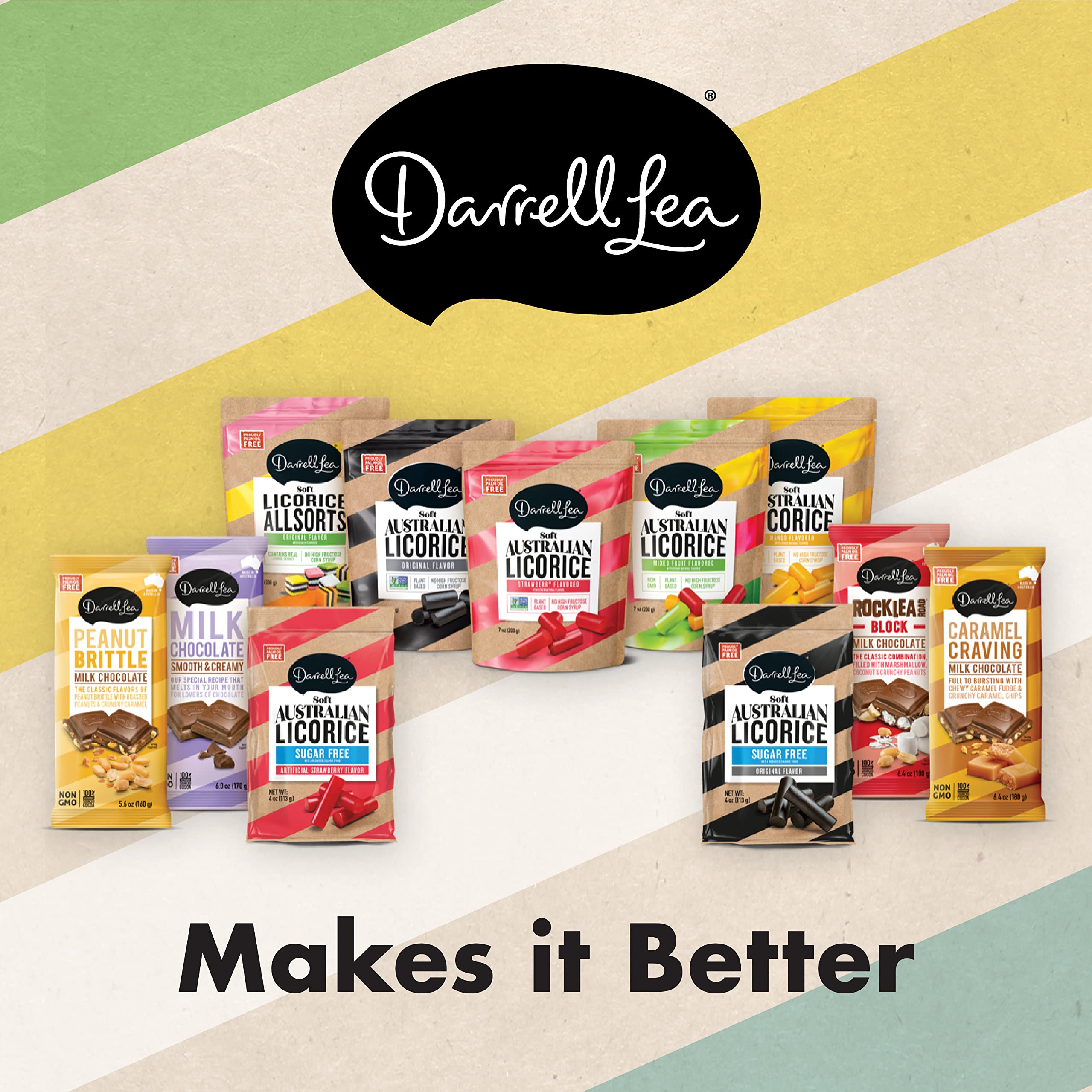 Darrell Lea vegetarian and kosher licorice for dietary variety.
