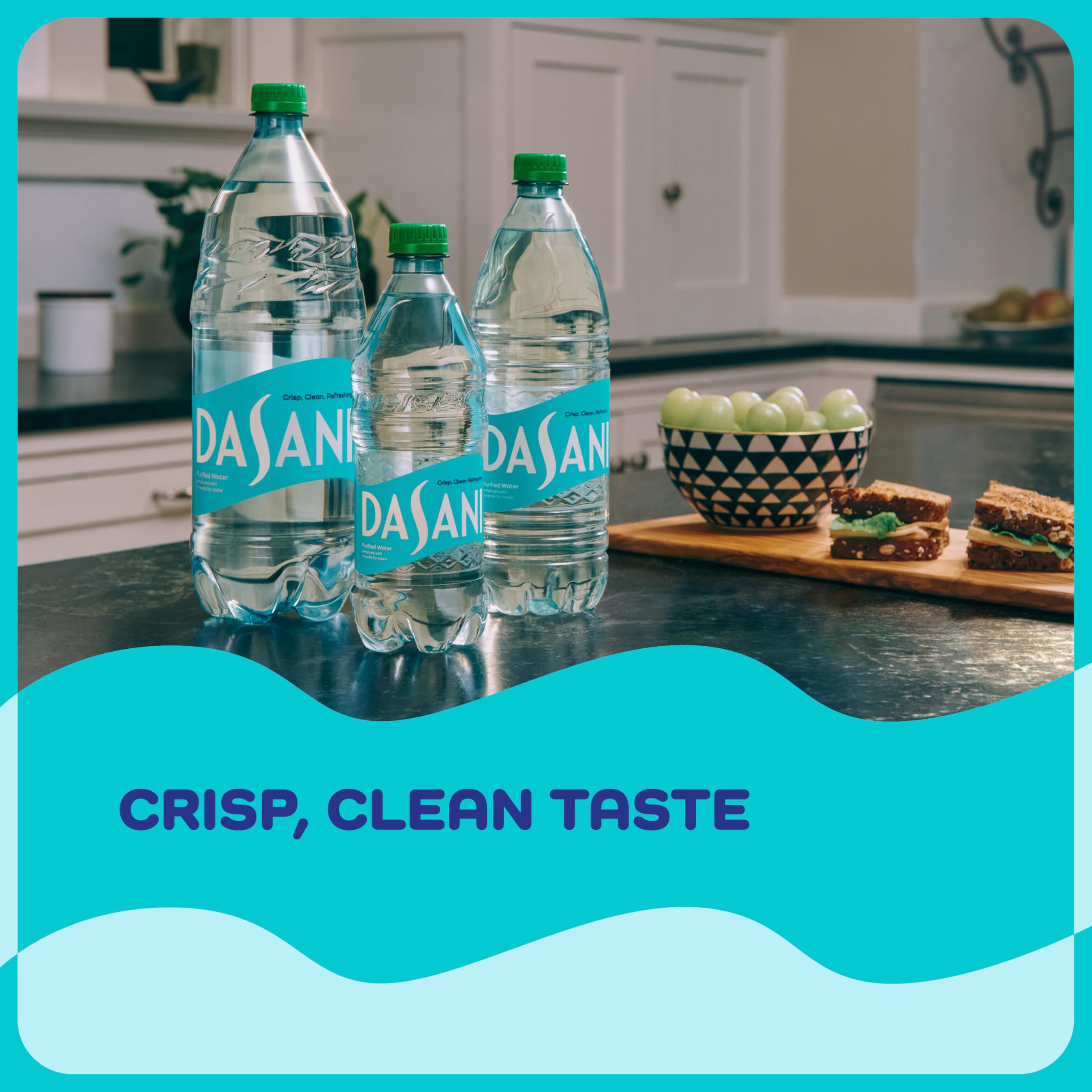 On-the-go hydration is easy with DASANI’s portable 12 oz bottles.