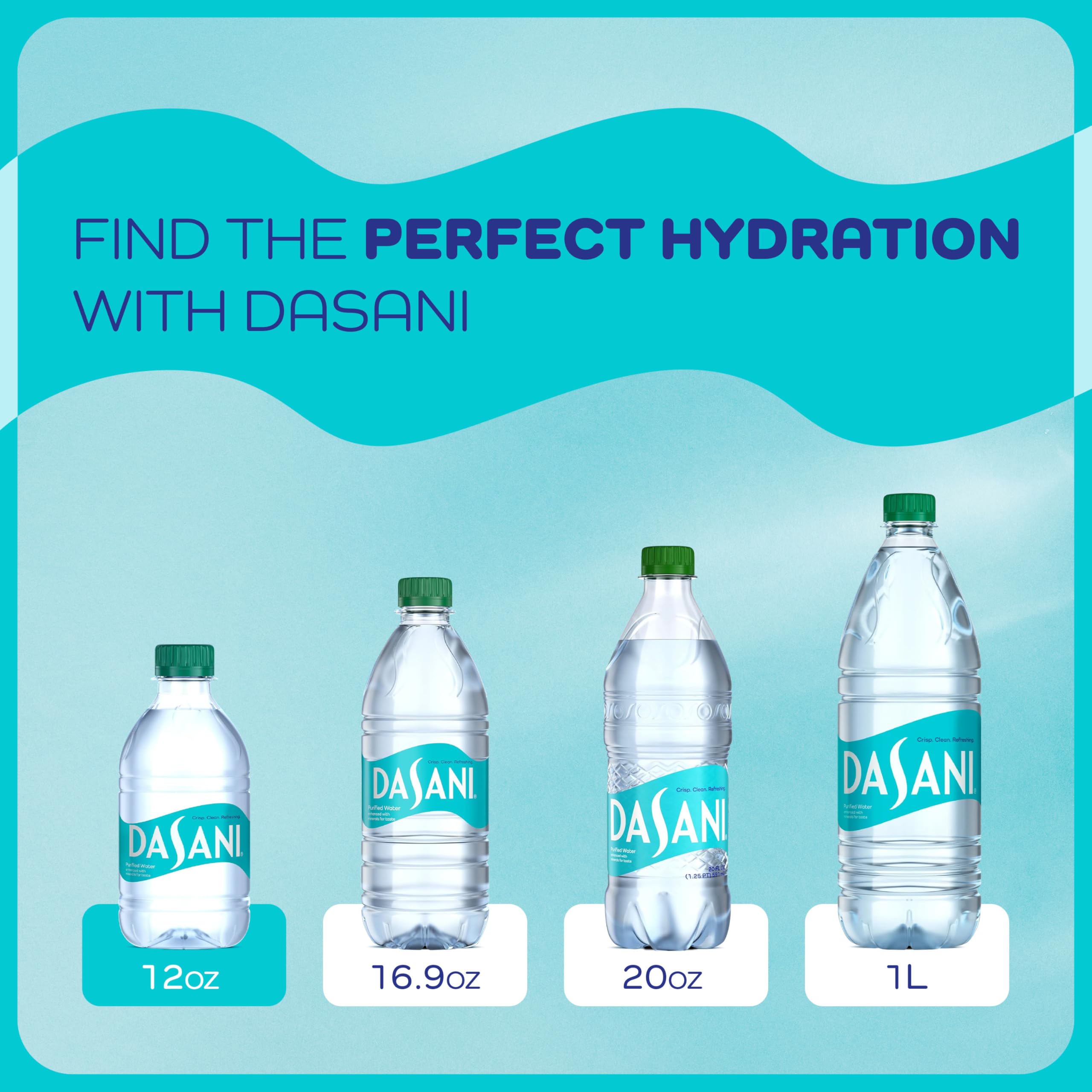 Picnic and gym use are convenient with Dasani’s compact bottles.