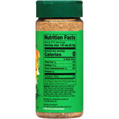 Dash Salt-Free Table Blend bottle back label, notes of herbs and spices.