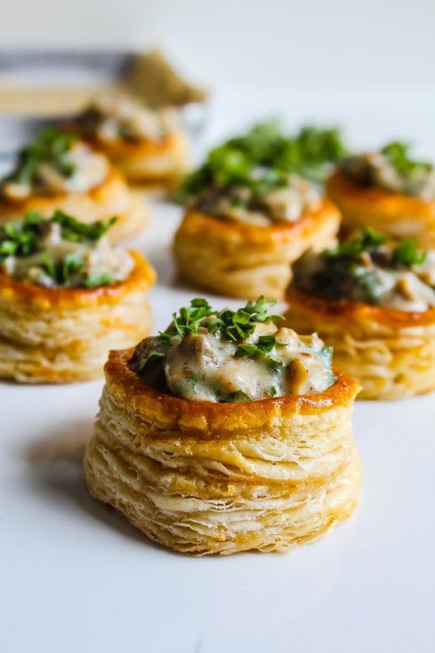 Dasher's Spice & Beans puff pastry shells arranged for dessert tasting plate