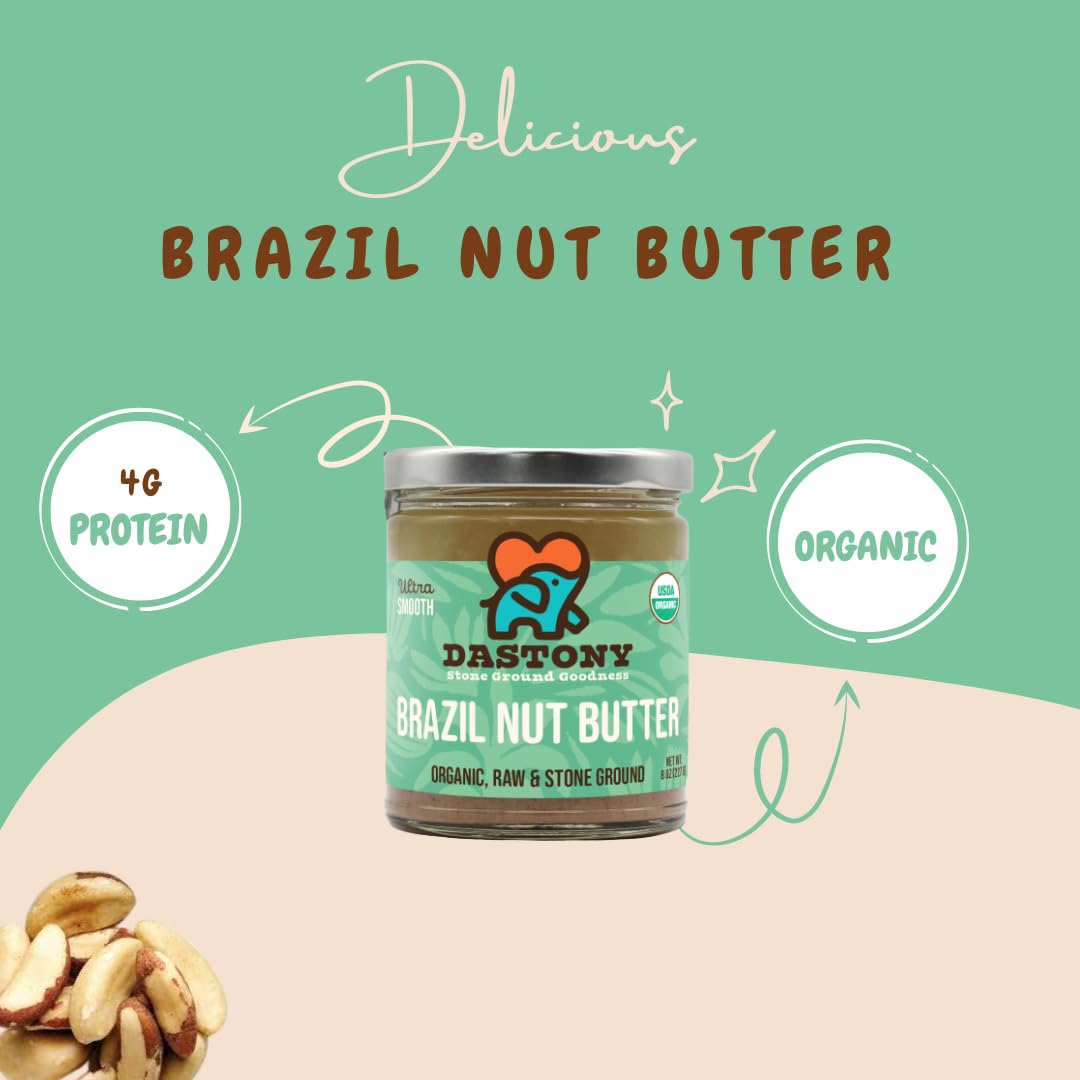 Dastony Brazil Nut Butter being dipped with fresh fruit for a healthy snack