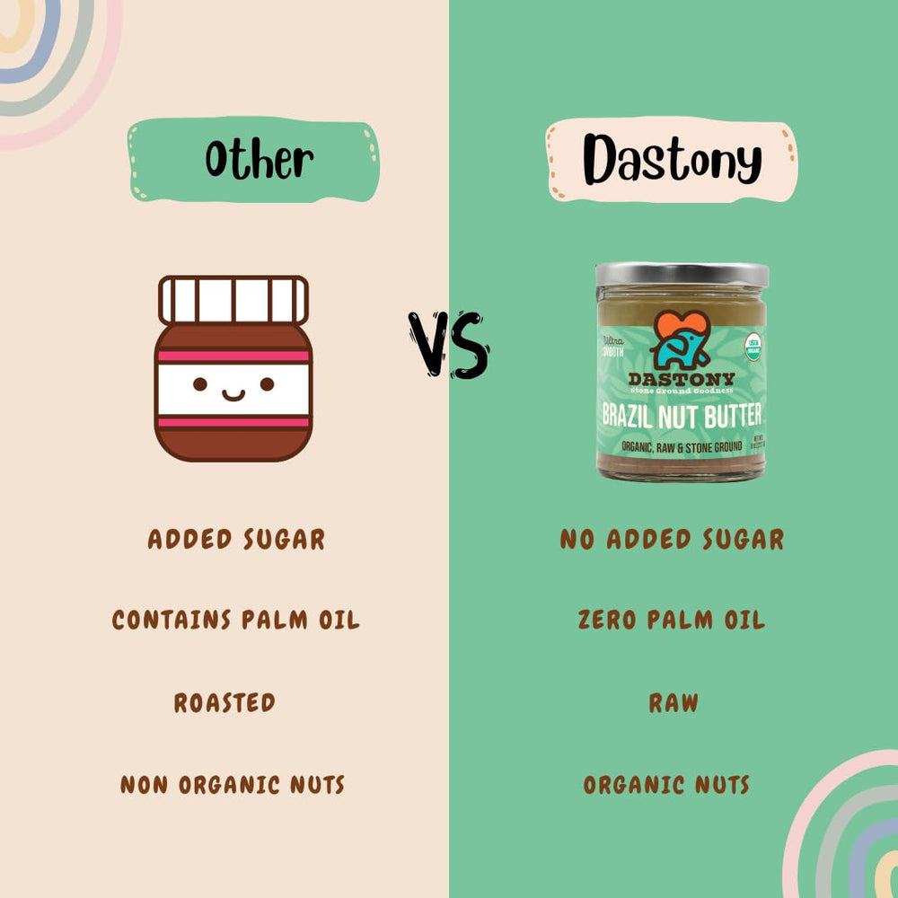 Dastony Brazil Nut Butter swirled into a smoothie for extra nutrition