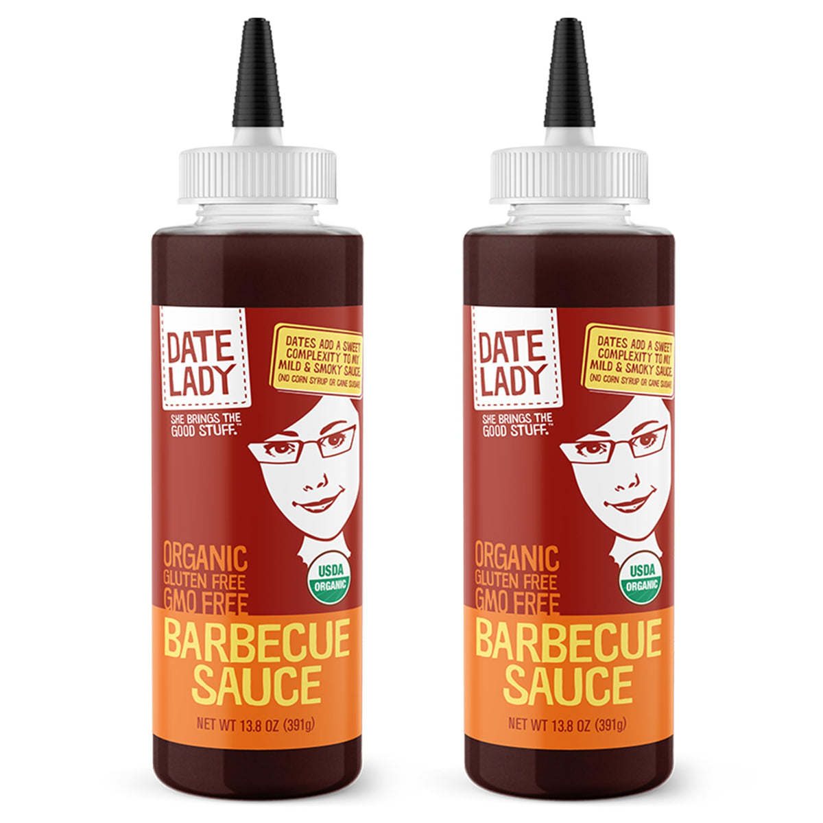 Date Lady BBQ Sauce 2-pack packaging front showing US label and ingredients