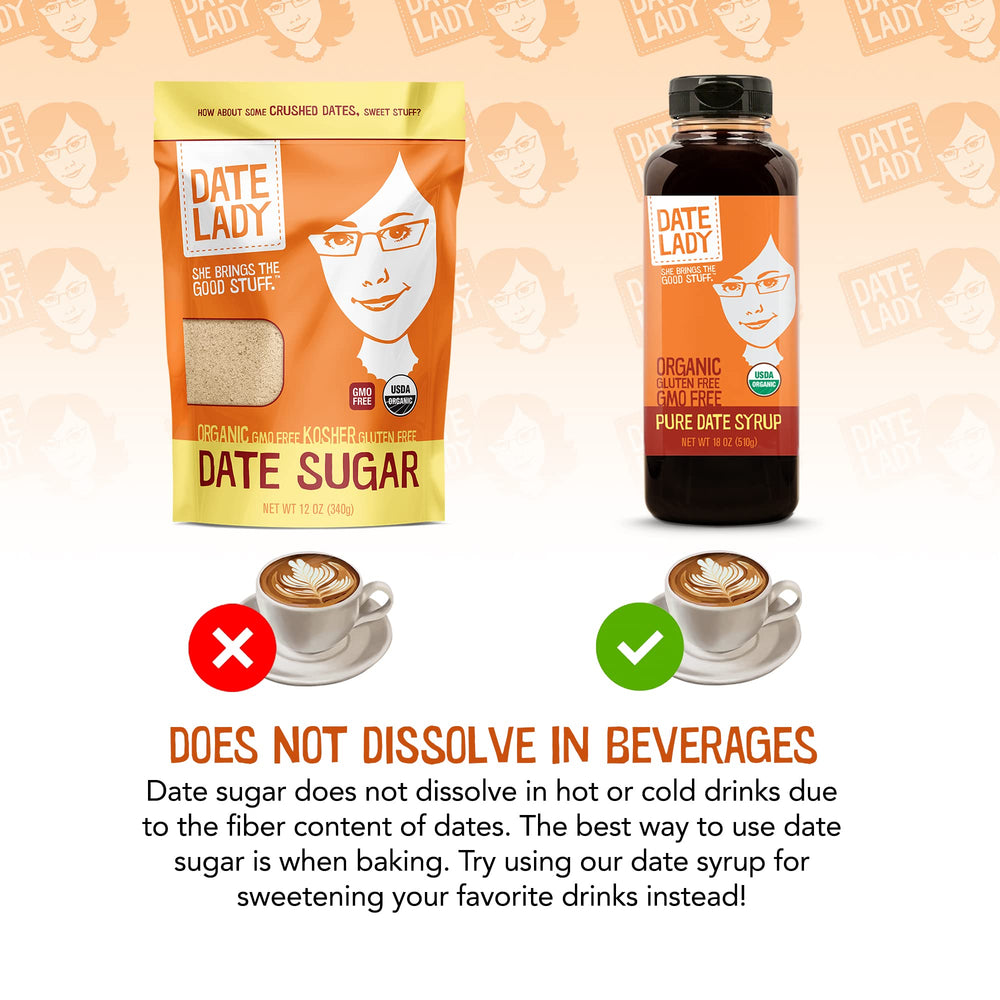Date Lady Date Sugar in bowl demonstrates browning color and caramel-like depth.