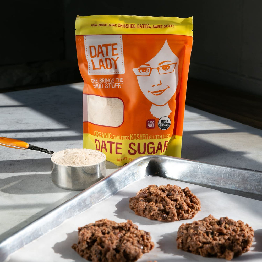 Date Lady Date Sugar kitchen scene shows it may not dissolve fully in hot coffee.