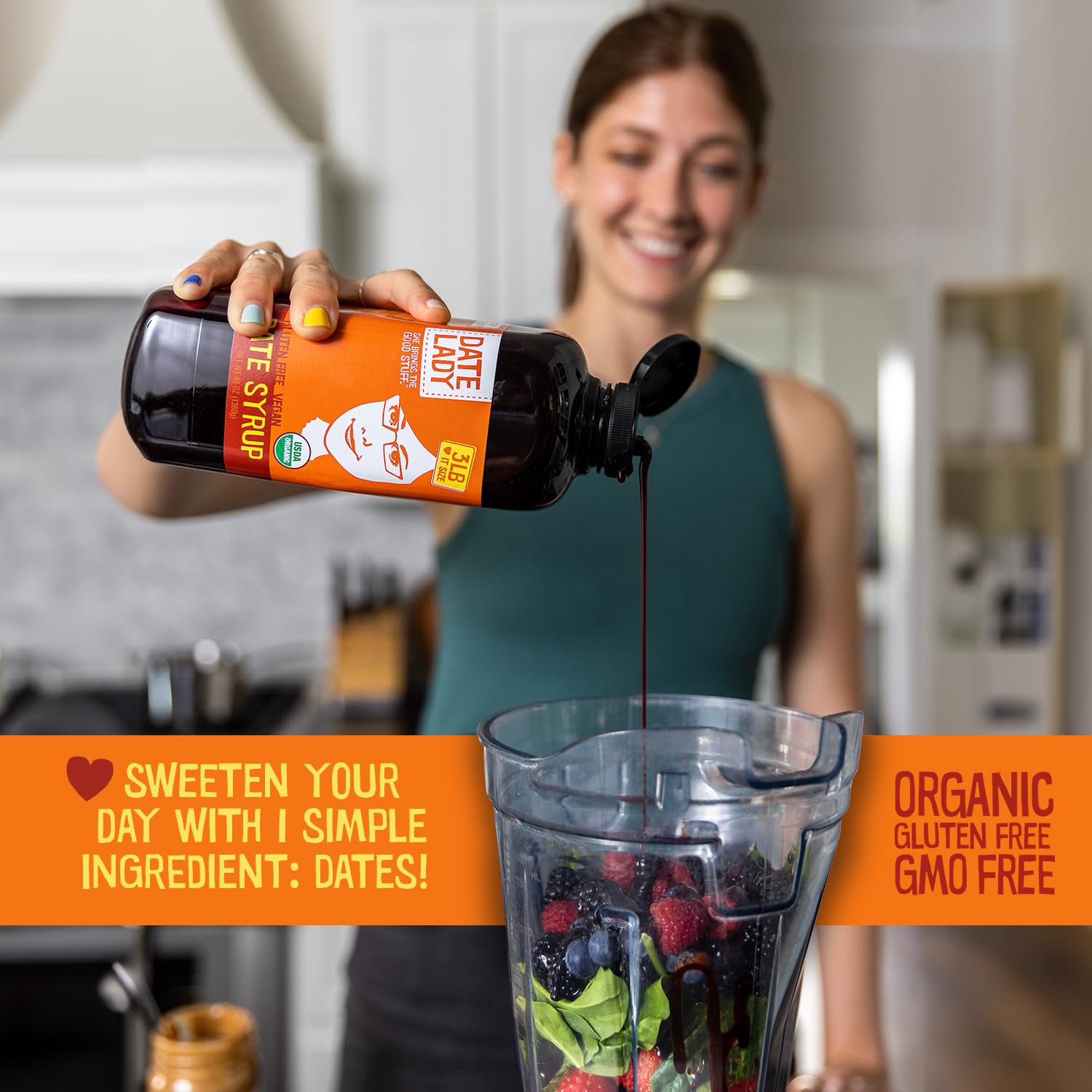 Date Lady Date Syrup drizzled on oats for flavor boost