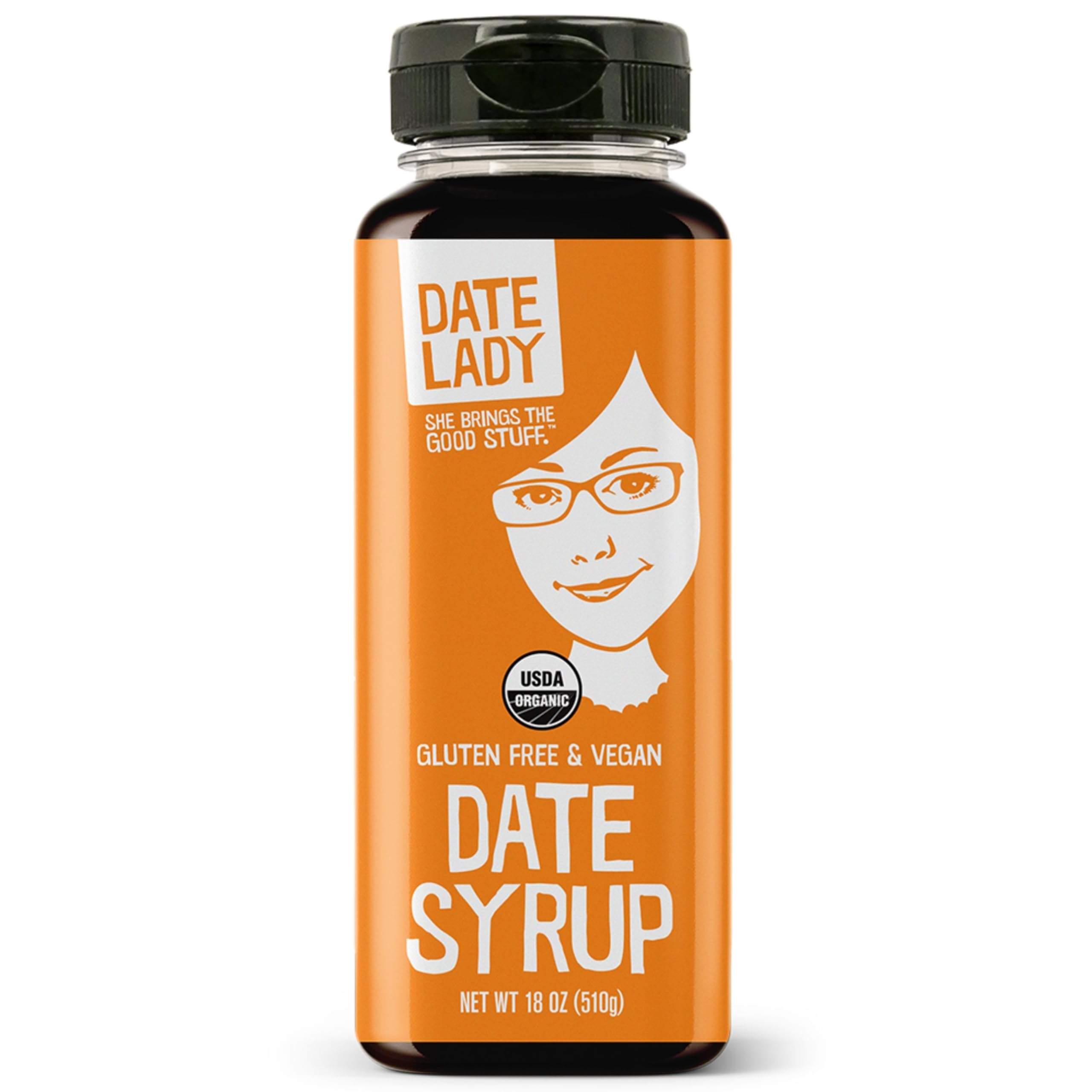 Date Lady Organic Date Syrup bottle shown as a natural breakfast sweetener