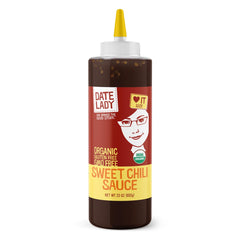 Date Lady Organic Sweet Chili Sauce bottle ready for cooking and dipping