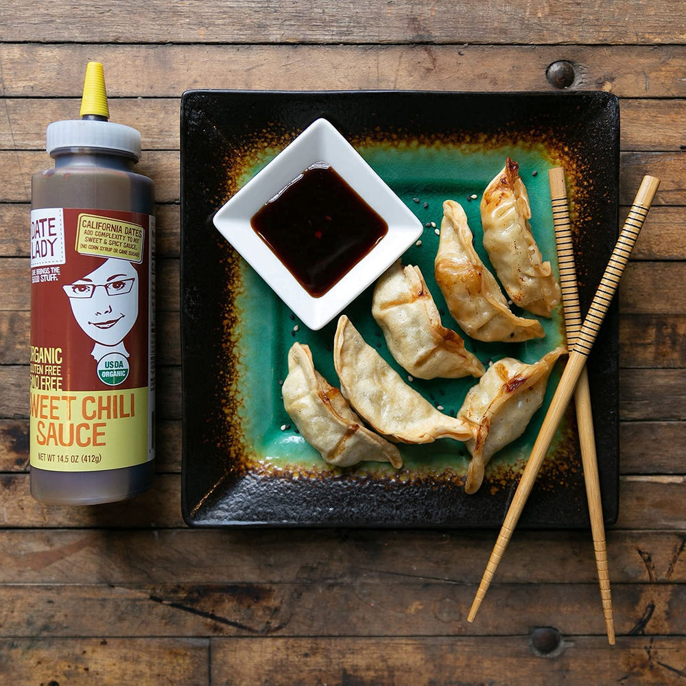 Date Lady Sweet Chili sauce on sautéed vegetables for extra flavor.