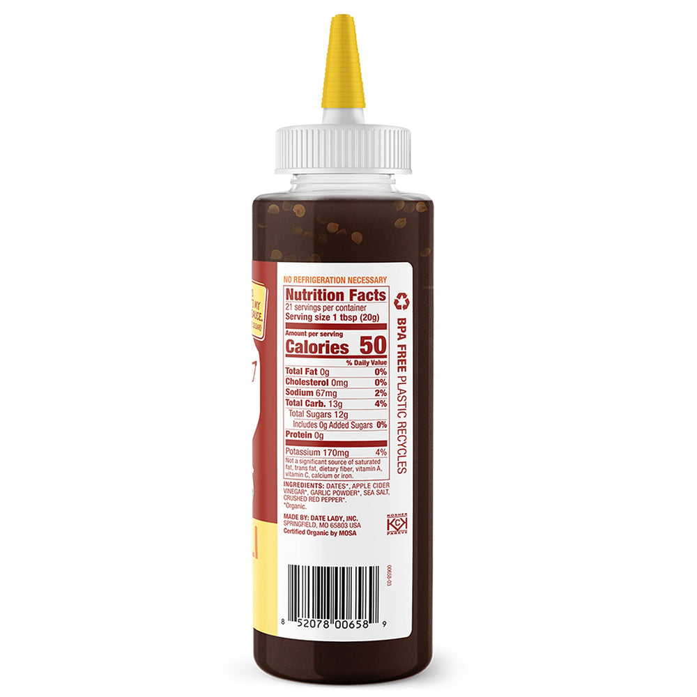 Date Lady sauce ingredients close-up, highlighting simple, clean ingredients.